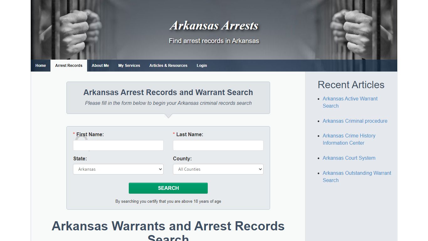 Arkansas Warrants and Arrest Records Search